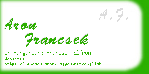 aron francsek business card